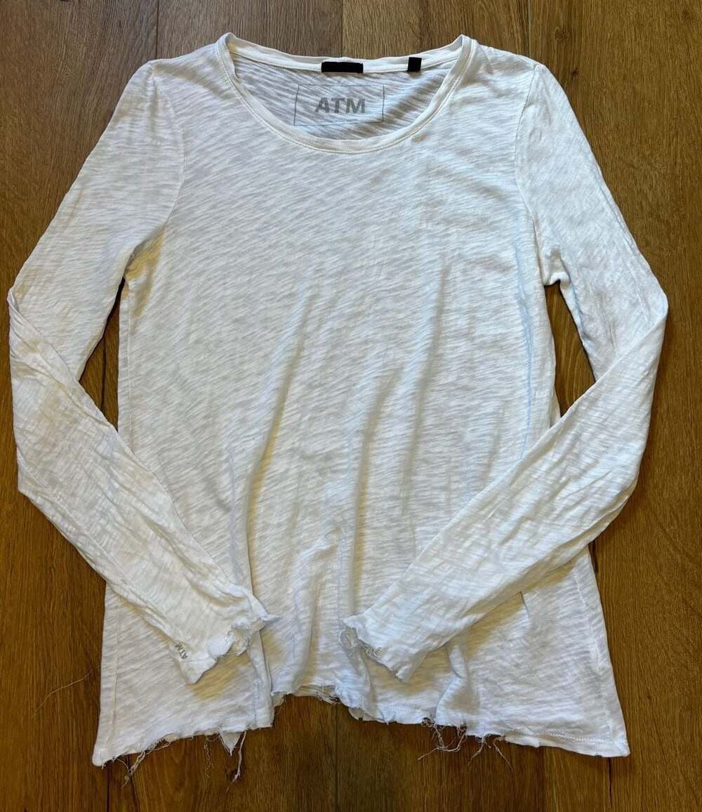 ATM Anthony Thomas Melillo Long Sleeve Top Size M White Cotton